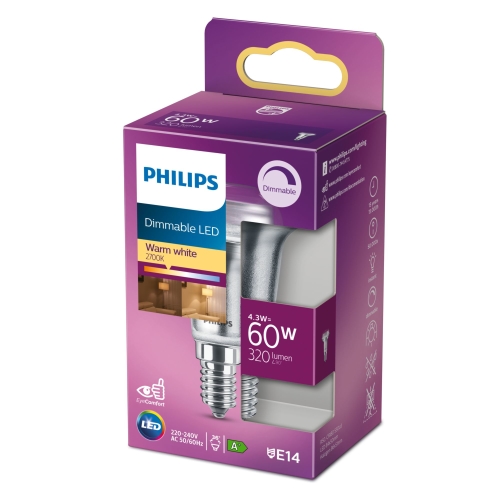 Philips stmívatelná LED reflektor E14 náhrada za 60W 2700K 4W