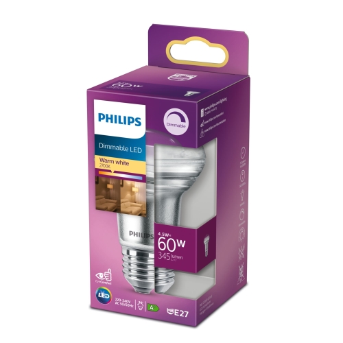 Philips stmívatelná LED reflektor E27 náhrada za 60W 2700K 5W