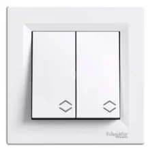 Přepínač dvojitý střídavý ř. 6+6, bílá