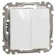 Přepínač dvojitý střídavý ř.6+6, bílý, Schneider