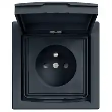 Schneider ASFORA komplet jednonásobný zásuv.síťová 2P+PE ANTRACIT IP44