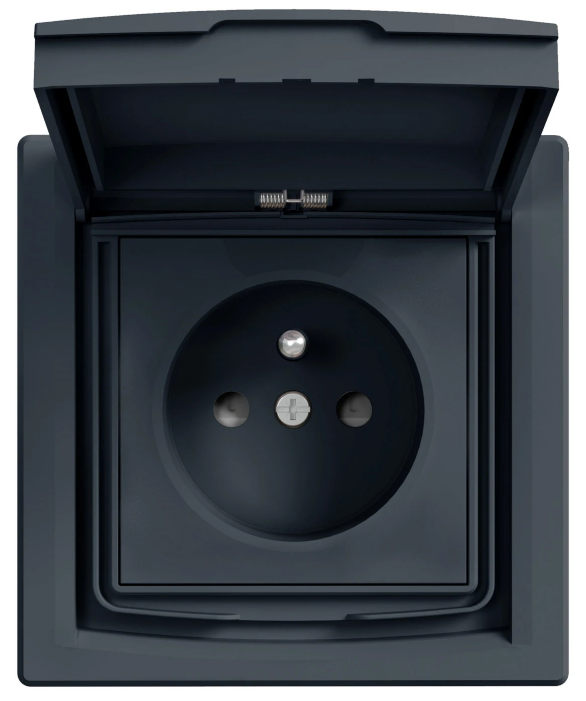 Schneider ASFORA komplet jednonásobný zásuv.síťová 2P+PE ANTRACIT IP44