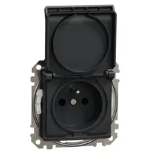 Schneider SEDNA zásuv síťová 2P+PE 16A IP44 bezšroub  antracit
