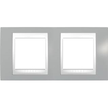 Schneider Unica Plus, krycí rámeček, dvojnásobný, H71, fog/polar