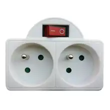 SOLIGHT adaptér.rozbočka 2 x 10A bílá vypínač