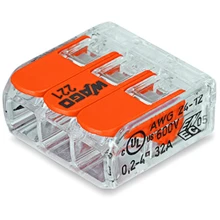 Svorka COMPACT 3x4 s páčkou, bezšroubová, transparentní, Wago