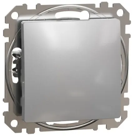 Tlačítko 1/0, aluminium, Schneider