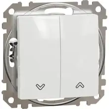 Tlačítkový ovládač žaluzií, bílé, Schneider