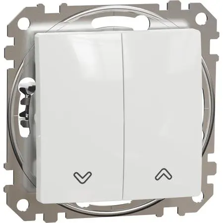 Tlačítkový ovládač žaluzií, bílé, Schneider