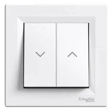 Žaluziový ovládač spínač, bílá, bezšroubový, Schneider