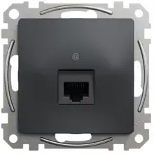 Zásuvka datová 1xRJ45 kat. 5e UTP, antracit, Schneider