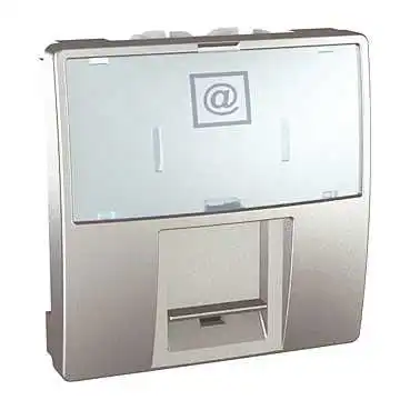 Zásuvka datová 1xRJ45 S-One, kat.5e UTP, 2modul, alu, Schneider