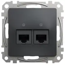 Zásuvka datová 2xRJ45 kat. 5e UTP, antracit, Schneider