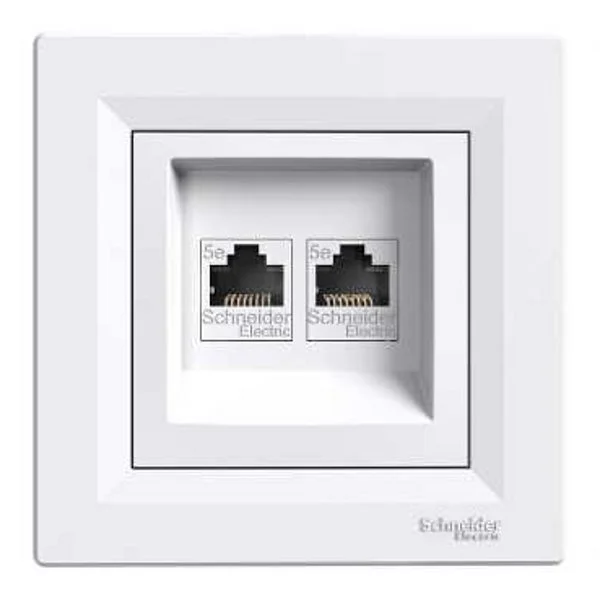Zásuvka datová 2xRJ45, kat.5e UTP, bílá, Schneider