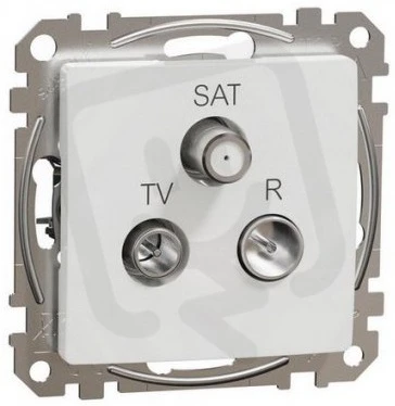 Zásuvka koncová TV-R-SAT, 4dB, bílá, Schneider