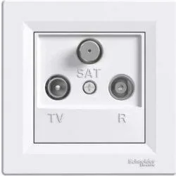 Zásuvka průběžná TV-R-SAT, bílá, Schneider
