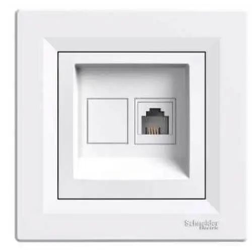 Zásuvka telefonní, bílá, Schneider