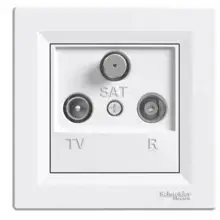 Zásuvka TV-R-SAT, koncová, bílá